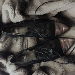 Stuart Weitzman cap toe lace ups